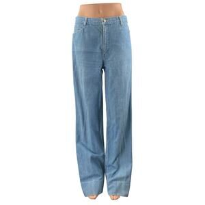Thumbs Up Women's Blue High Waisted Loose Baggy Wide Leg Denim Jeans Size L